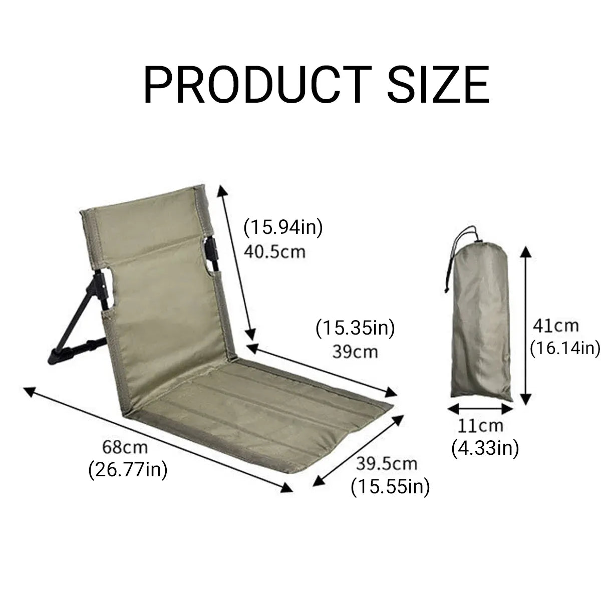 Outdoor Folding Beach Garden Lounge Chair Portable Lawn Chair with Floor Mat