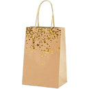 30PCS Kraft Paper Gift Bags Small Love Candy Bags Gold Foil Wedding Party Favors - Kraft Brown-Gold Foil