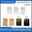 30PCS Kraft Paper Gift Bags Small Love Candy Bags Gold Foil Wedding Party Favors - Kraft Brown-Gold Foil