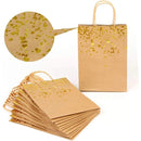 30PCS Kraft Paper Gift Bags Small Love Candy Bags Gold Foil Wedding Party Favors - Kraft Brown-Gold Foil