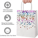30PCS Kraft Paper Gift Bags Small Love Candy Bags Gold Foil Wedding Party Favors - White-Rose Gold Foil