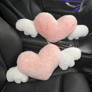 Car Headrest Neck Pillow Love Wings Support Cushion for Comfortable Driving