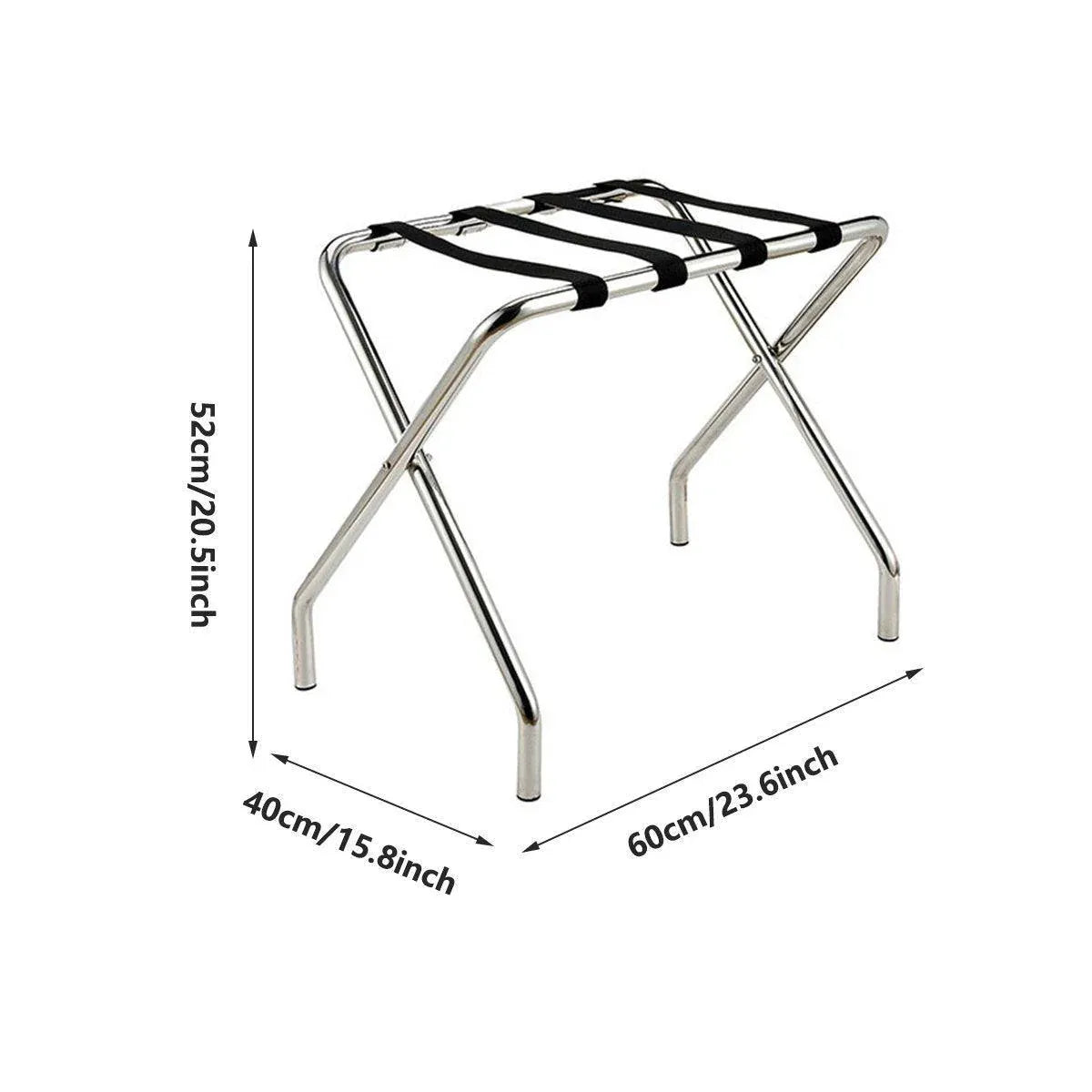 Stainless Steel Foldable Luggage Rack Hotel Room Portable Shelf Suitcase Holder