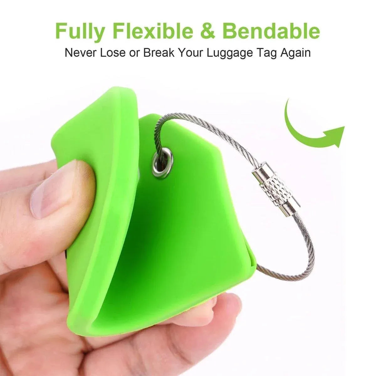 5PCS High-Quality Silicone Luggage Tags Name Address Boarding Pass Travel ID - Black