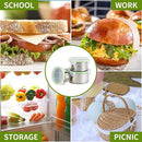 3PCS Stainless Steel Sealed Crisper Storage Box with Lid Round Food Lunch Box - White