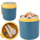 530ml Stainless Steel Insulated Lunch Box Portable Food Storage Mug Soup Meals - Blue