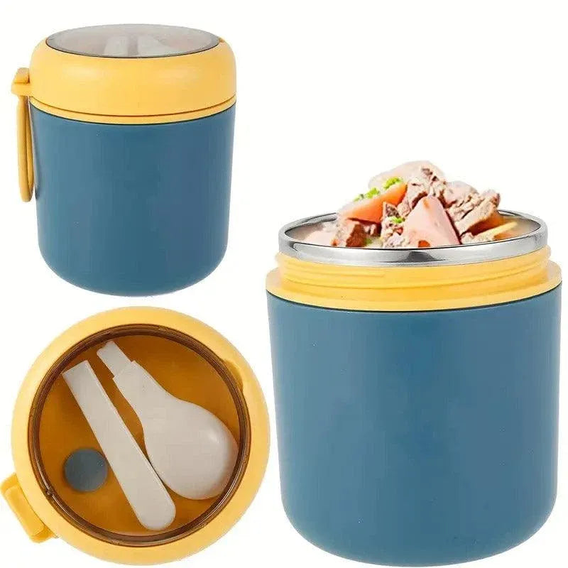 530ml Stainless Steel Insulated Lunch Box Portable Food Storage Mug Soup Meals - Green
