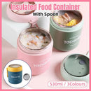 530ml Stainless Steel Insulated Lunch Box Portable Food Storage Mug Soup Meals - Green