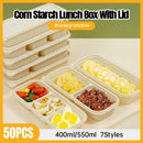 Corn Starch Meal Prep Containers Lids Durable Multi Compartment - A3