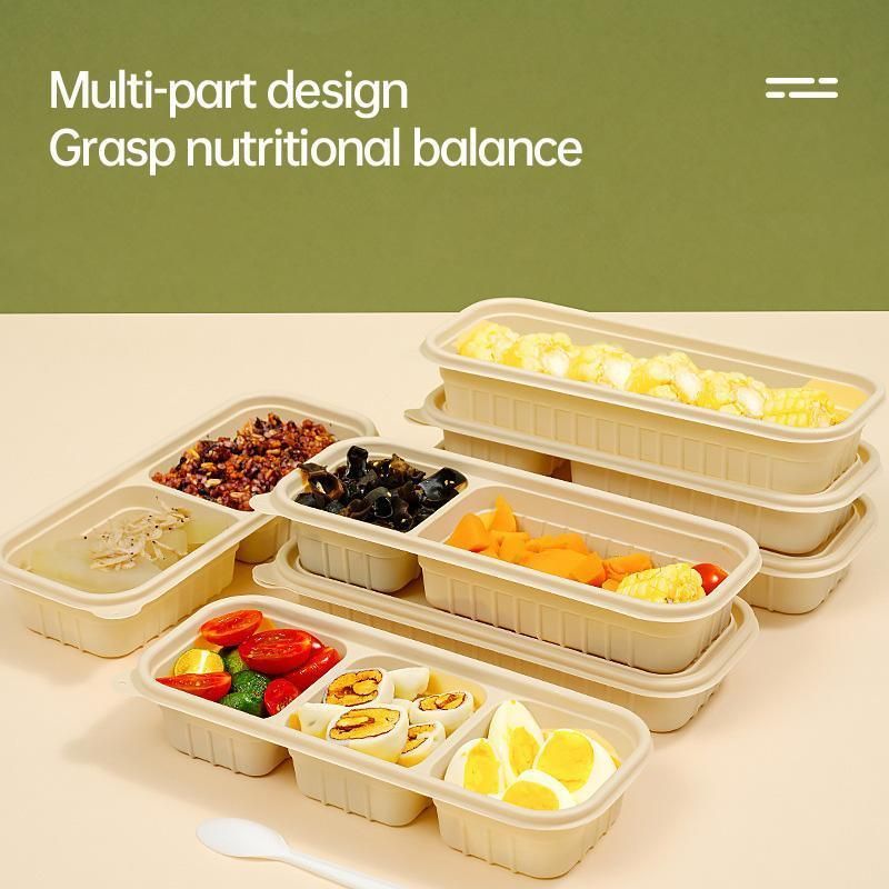 Corn Starch Meal Prep Containers Lids Durable Multi Compartment - A3