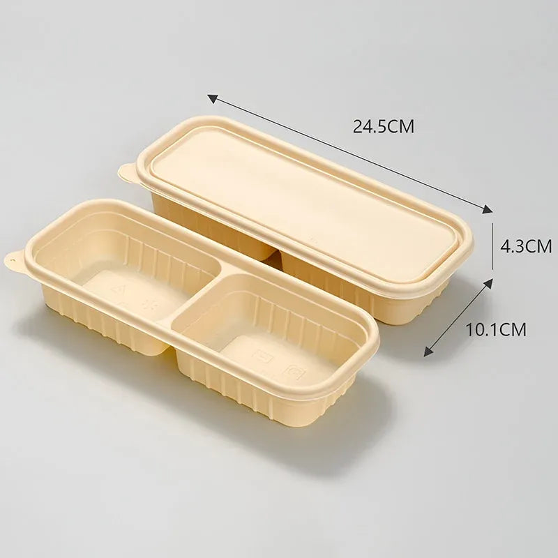 Corn Starch Meal Prep Containers Lids Durable Multi Compartment - A3