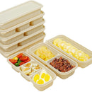 Corn Starch Meal Prep Containers Lids Durable Multi Compartment - C1