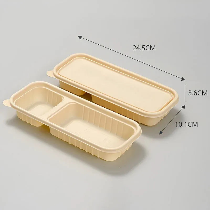 Corn Starch Meal Prep Containers Lids Durable Multi Compartment - C2B