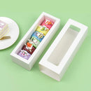 50-Pack White Drawer-Style Window Pastry Boxes, 20.5 x 7 x 5 cm