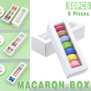 50-Pack White Drawer-Style Window Pastry Boxes, 20.5 x 7 x 5 cm