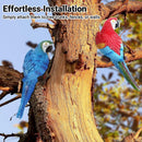 Simulated Half Parrot Tree Hanging Wall Decoration Durable for Home Garden Use - Blue-Red