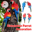 Simulated Half Parrot Tree Hanging Wall Decoration Durable for Home Garden Use - Blue-Red