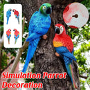 Simulated Half Parrot Tree Hanging Wall Decoration Durable for Home Garden Use - Red-Red