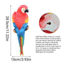 Simulated Half Parrot Tree Hanging Wall Decoration Durable for Home Garden Use - Red-Red