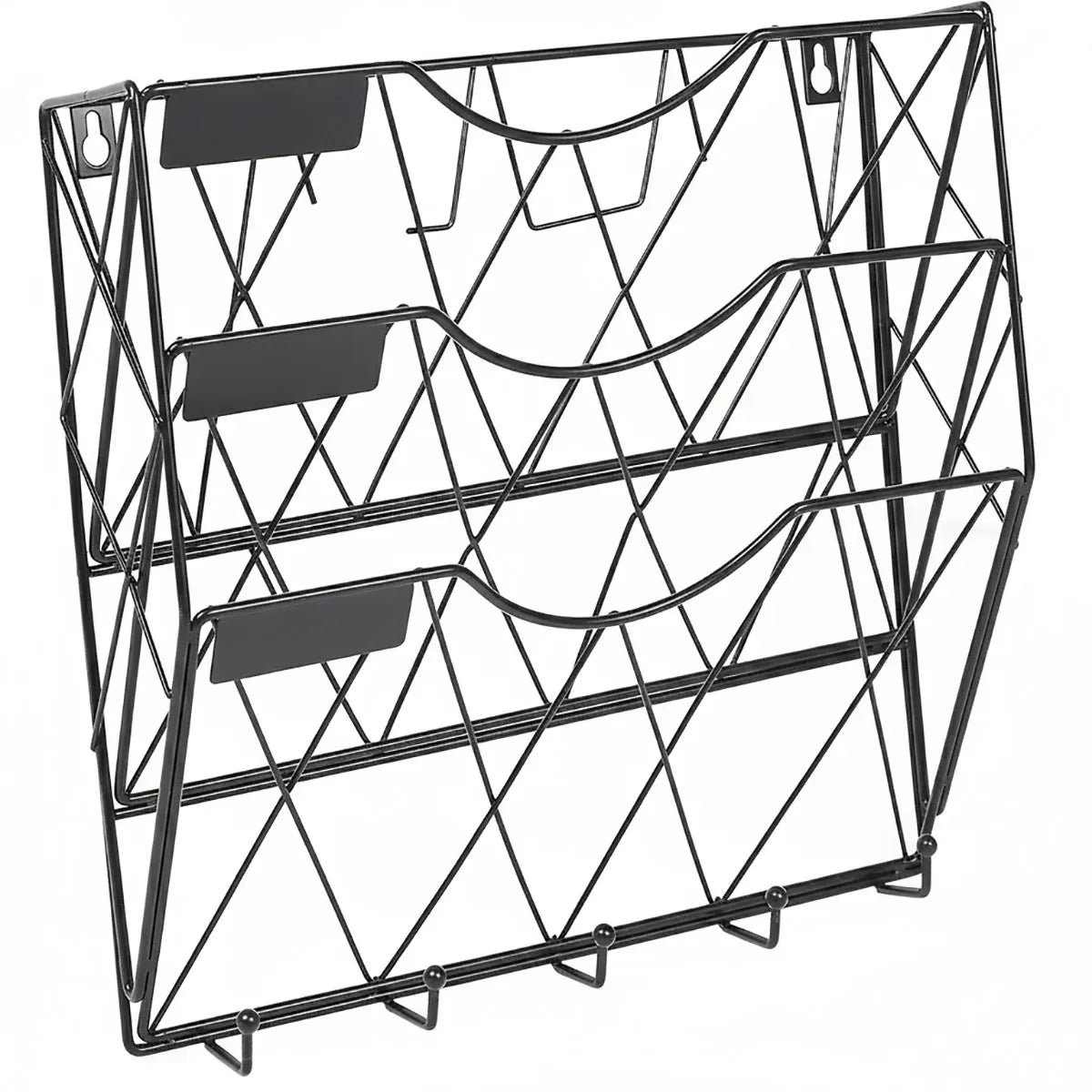 3-Tier Wall Mounted File Magazine Rack Easy to Use for Home Office Living Room