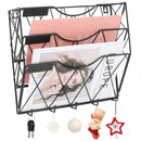 3-Tier Wall Mounted File Magazine Rack Easy to Use for Home Office Living Room