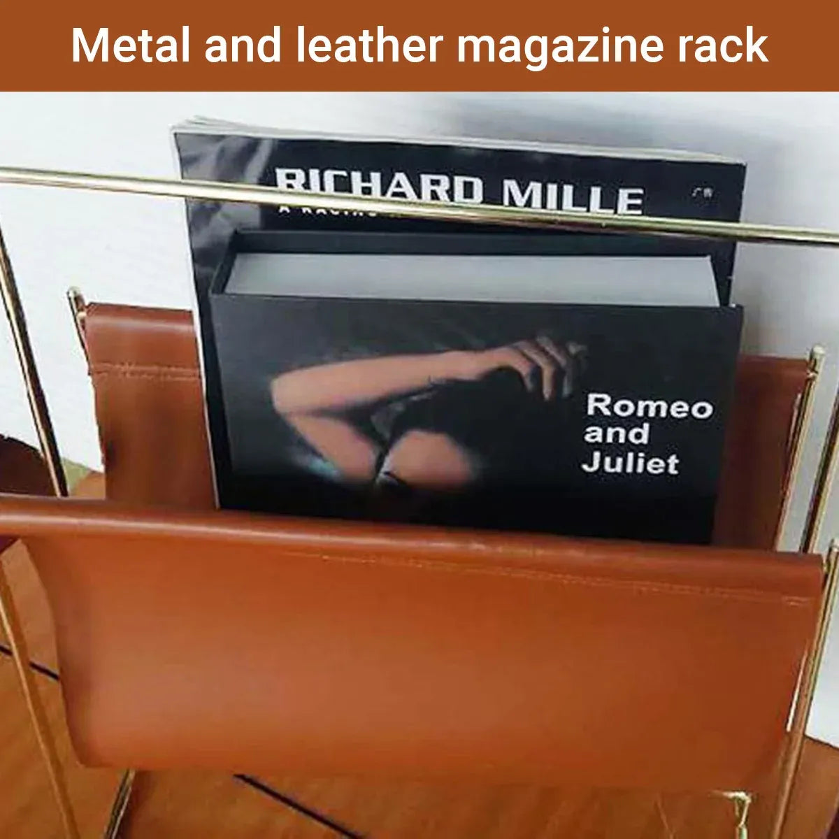 Minimalist Metal Magazine Rack Easy to Use Durable for Home Office Living Room