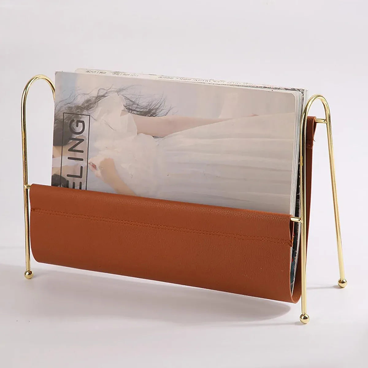 Minimalist Metal Magazine Rack Easy to Use Durable for Home Office Living Room
