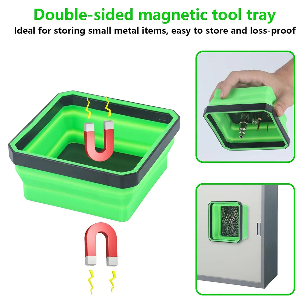 10PCS Silicone Magnetic Tool Tray Folding Storage Disk Screw Bolt Organizer