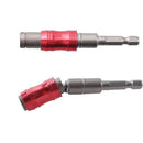 Pivot Drill Bit Holder Steel Impact Swivel Screw Adapter for Quick Bit Changes - Red Silver