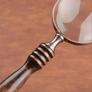 1PCS Vintage Ebony Handle Handheld Metal Magnifier Classical Nostalgic Gift Box