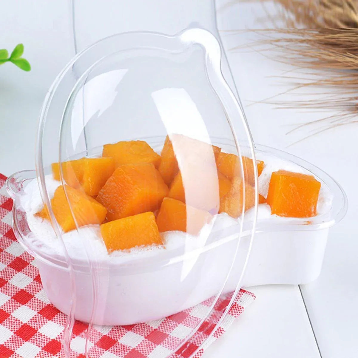 100PCS Clear Cake Boxes for Mousse Fruit Mango Layered Desserts Ice Cream Pastry