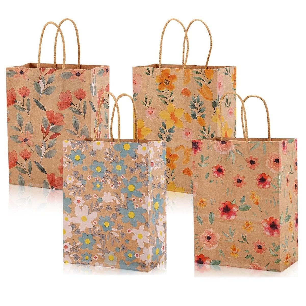 32Pcs Printed Party Paper Bags Tote Bags for Gift Packaging Shopping Favors