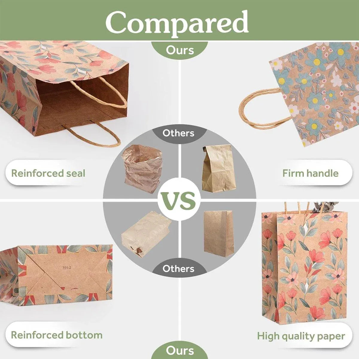 32Pcs Printed Party Paper Bags Tote Bags for Gift Packaging Shopping Favors
