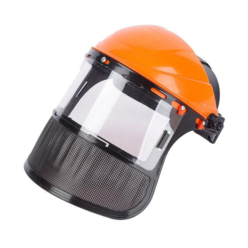 Garden Face Shield Headgear for Mowing and Outdoor Protective Use - Orange