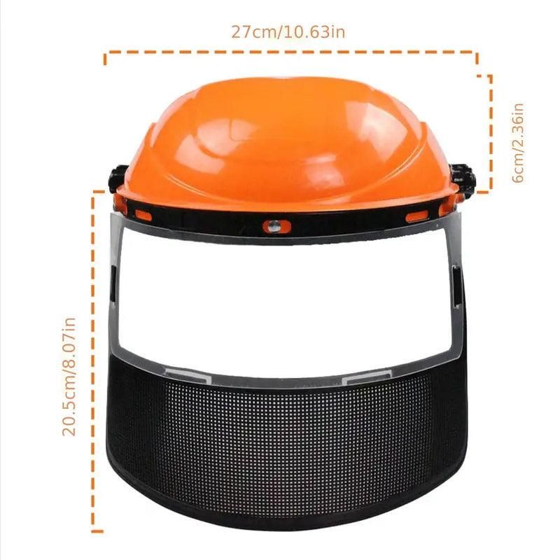 Garden Face Shield Headgear for Mowing and Outdoor Protective Use - Orange