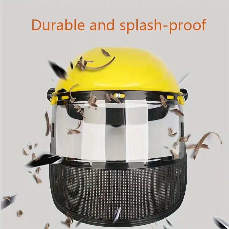 Garden Face Shield Headgear for Mowing and Outdoor Protective Use - Orange