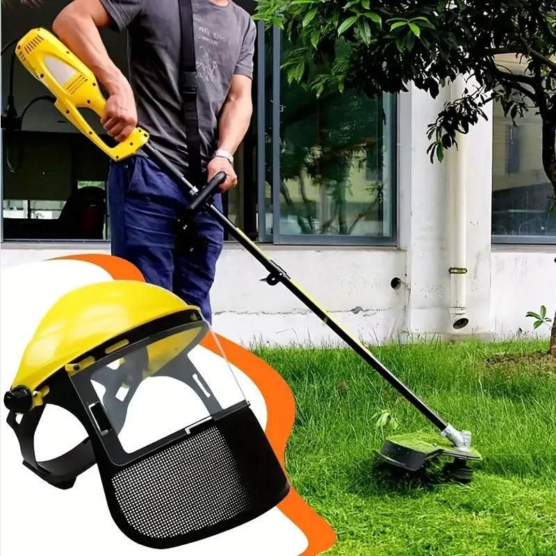 Garden Face Shield Headgear for Mowing and Outdoor Protective Use - Orange