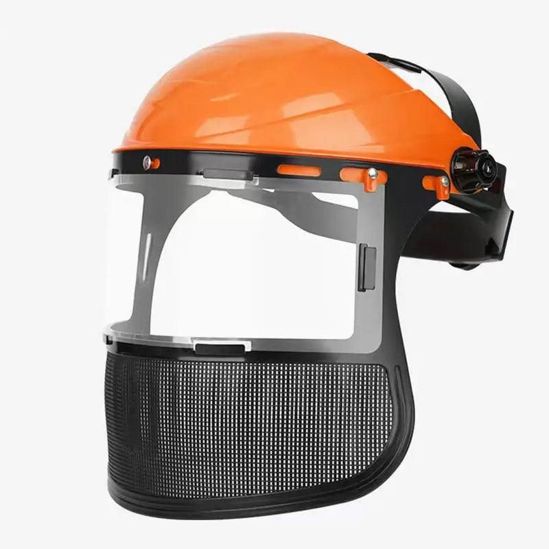 Garden Face Shield Headgear for Mowing and Outdoor Protective Use - Orange