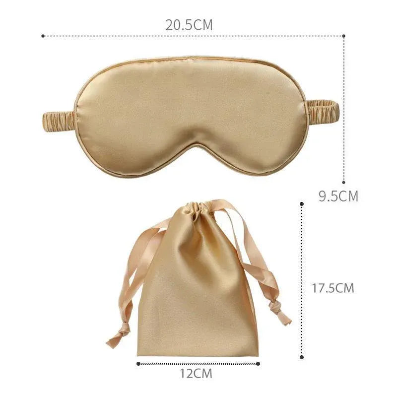 Pure Soft Silk EyeShade Blindfold Sleep Eye Mask Cover Light Shade Travel Relax - Sky Blue