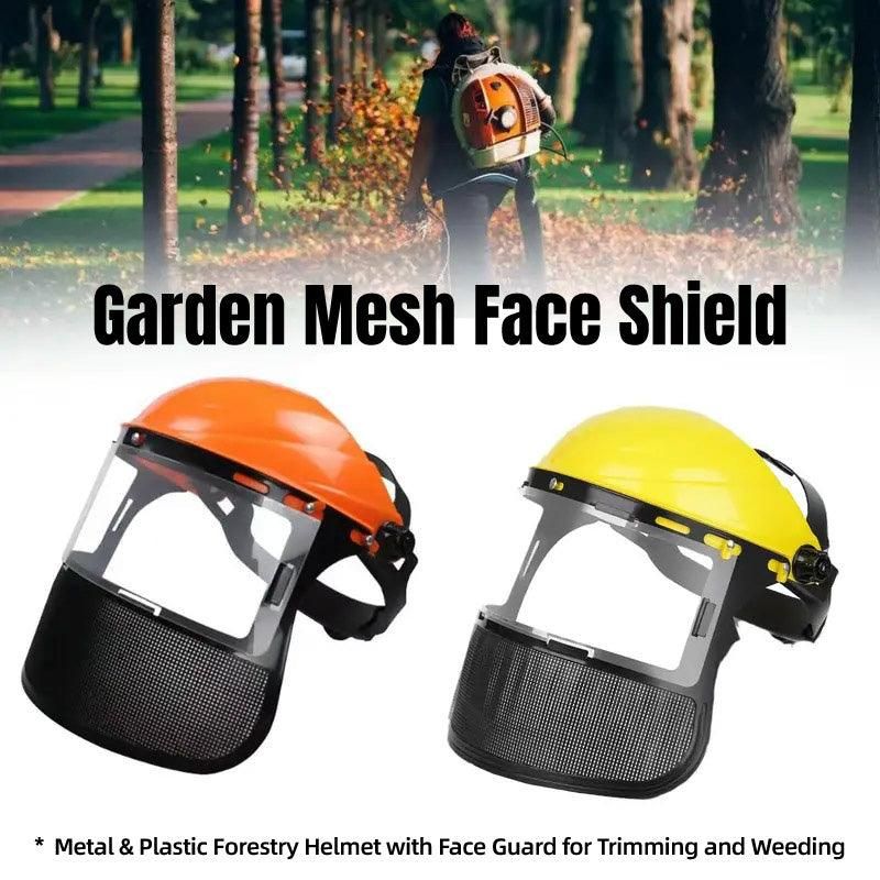 Garden Face Shield Headgear for Mowing and Outdoor Protective Use - Yellow