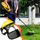 Garden Face Shield Headgear for Mowing and Outdoor Protective Use - Yellow