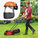 Garden Face Shield Headgear for Mowing and Outdoor Protective Use - Yellow