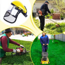 Garden Face Shield Headgear for Mowing and Outdoor Protective Use - Yellow