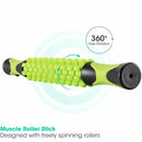 Muscle Roller Stick Full Body Fitness Massage Tool for Home and Gym Use - Green
