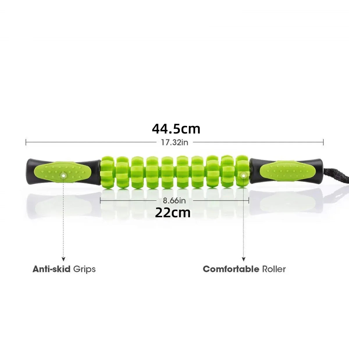 Muscle Roller Stick Full Body Fitness Massage Tool for Home and Gym Use - Orange