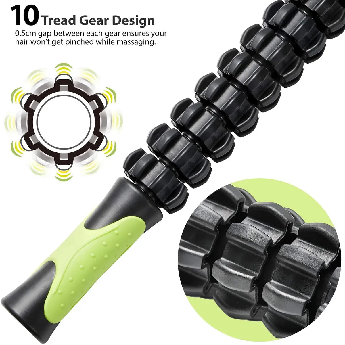 Muscle Roller Stick Full Body Fitness Massage Tool for Home and Gym Use - Orange