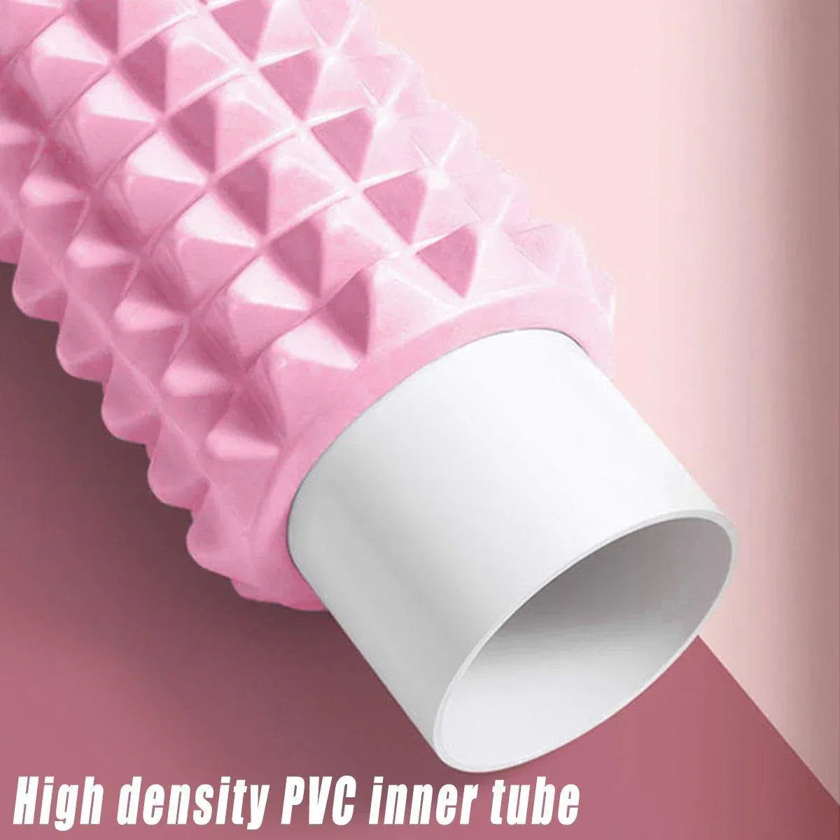 High Density EVA Foam Roller Yoga Massage Stick for Fitness - Wolf Tooth Style Pink-45cm