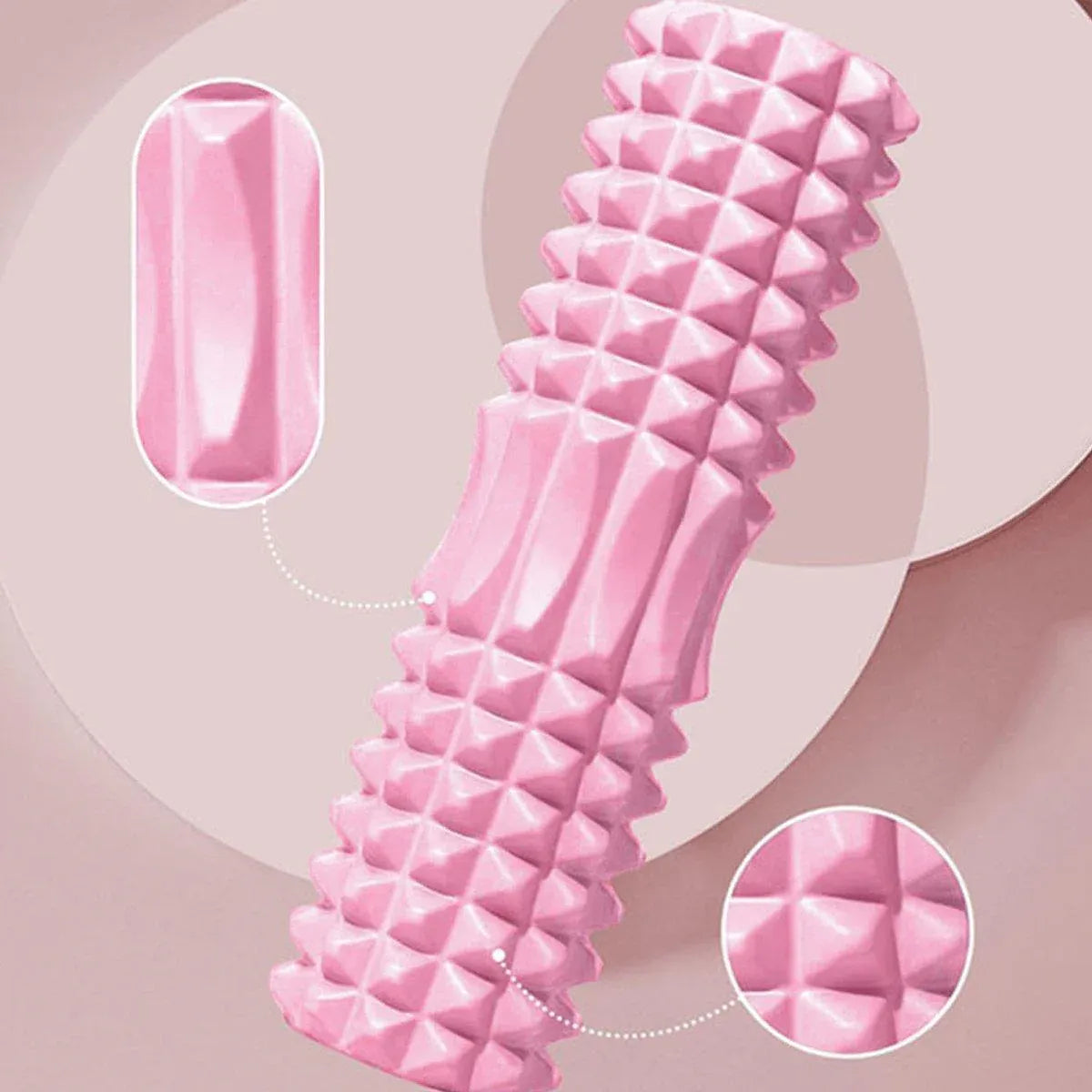 High Density EVA Foam Roller Yoga Massage Stick for Fitness - Crescent Style Blue-45cm