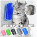 Pet Cat Self Massage Brush Comb Scratcher Wall Corner Self Groomer Grooming Toys - Black