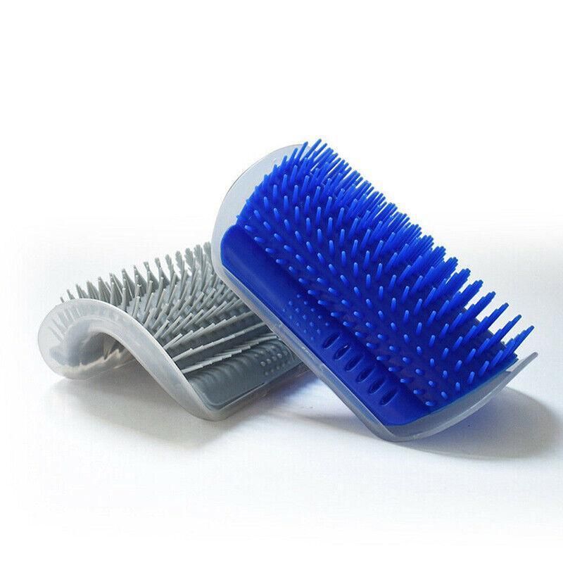 Pet Cat Self Massage Brush Comb Scratcher Wall Corner Self Groomer Grooming Toys - Black